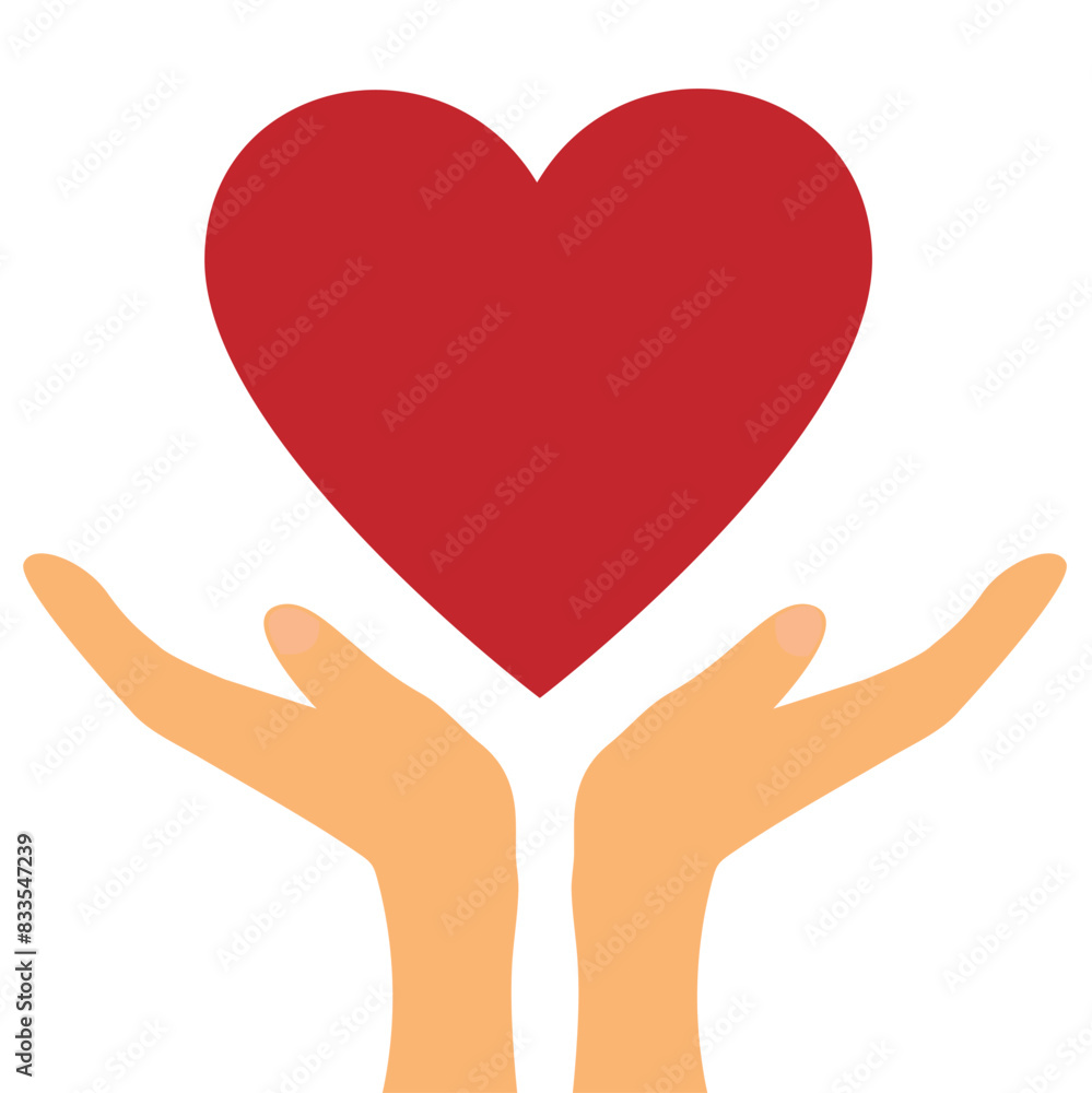Hands Holding A Heart Flat Design. Medicine and health care concept vector Hands Holding A Heart Flat Design. Medicine and health care concept vector