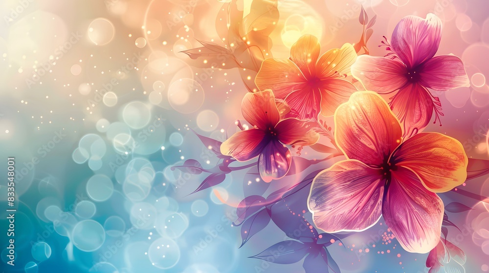 Obraz premium Colorful flowers bloom in the spring breeze