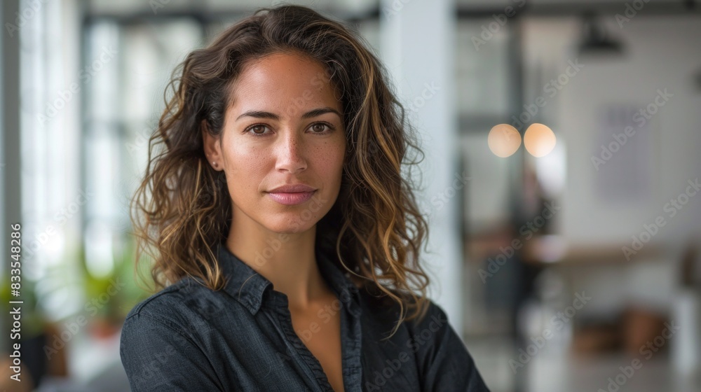 © 2D_Jungle - A professional marketer, poised and confident, gazes directly into the camera, exuding authority and expertise.