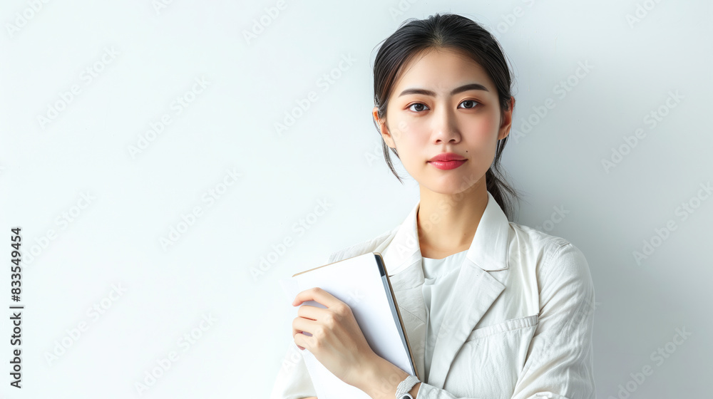 Chinese corporate woman with a pensive look Chinese corporate woman with a pensive look
