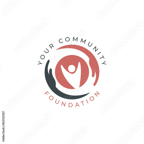 Helping Hand Logo design vector.