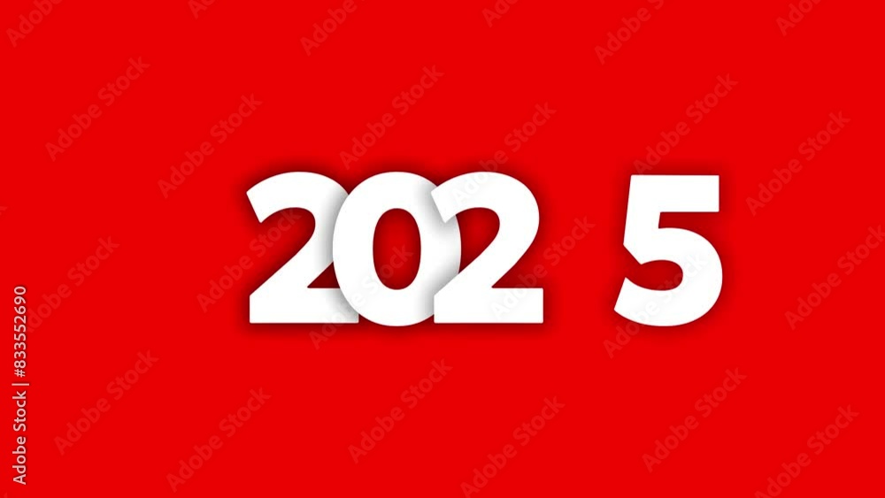 2025 animation video text on red background 2025 animation video text on red background