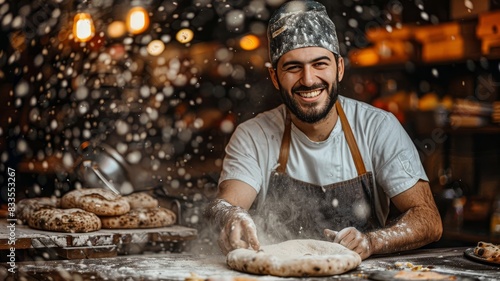 Man Making Cookies in Apron