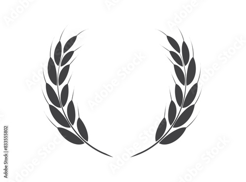 laurel wreaths Royalty. Wheat ears icon. depicting an award, winner, achievement, emblem. Vector illustration