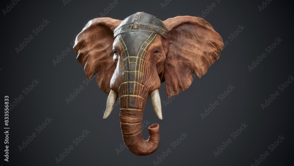 A close up of a head made out of an elephant's skull, AI A close up of a head made out of an elephant's skull, AI