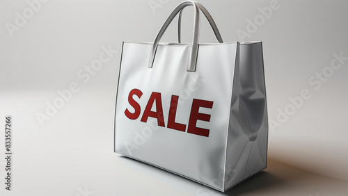 Sale promotion shopping bag. Discounts and store marketing