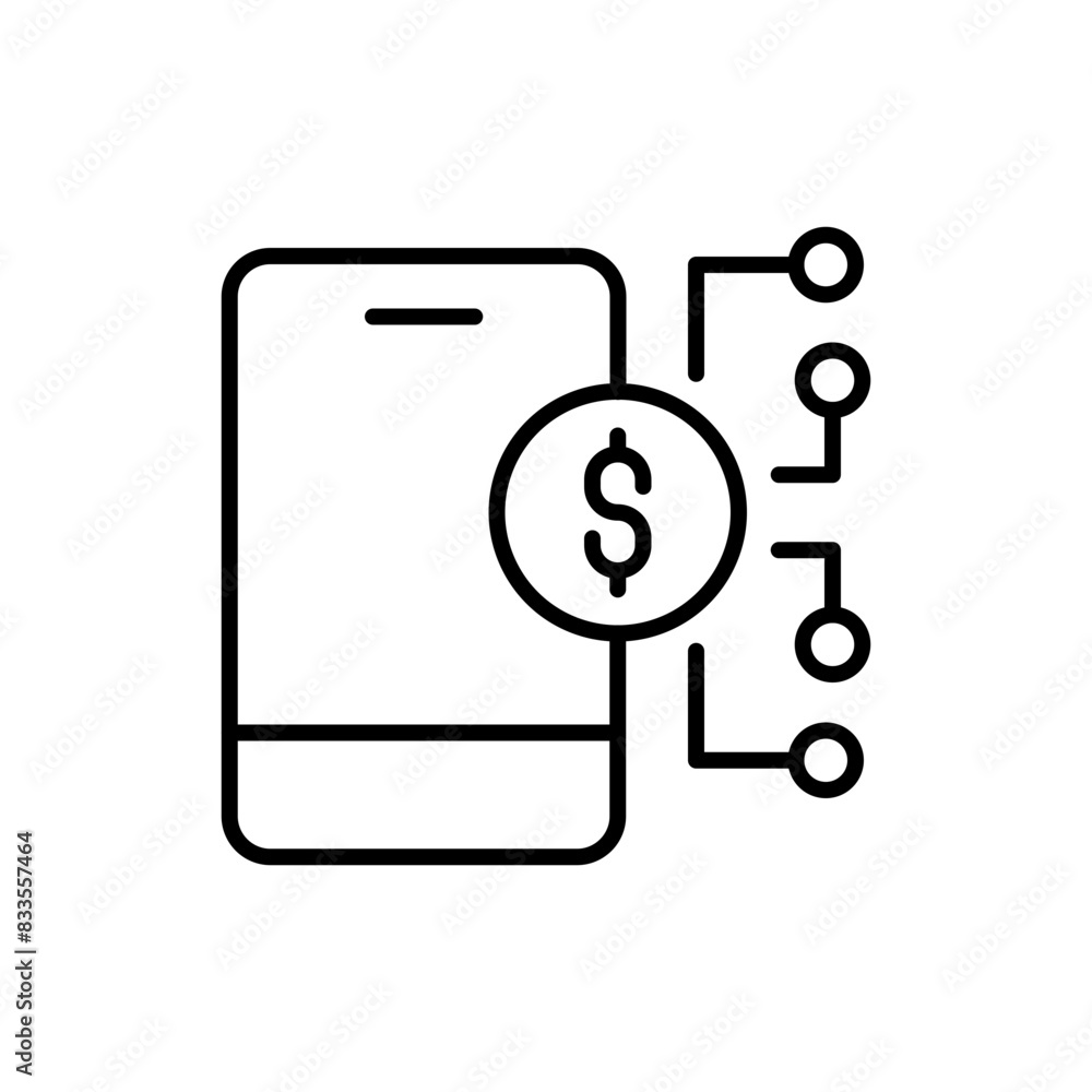 Mobile finance outline icons, minimalist vector illustration ,simple transparent graphic element .Isolated on white background Mobile finance outline icons, minimalist vector illustration ,simple transparent graphic element .Isolated on white background