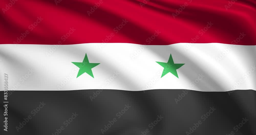 flag of Syria. Syrian flag background. 4k 60FPS flag of Syria. Syrian flag background. 4k 60FPS