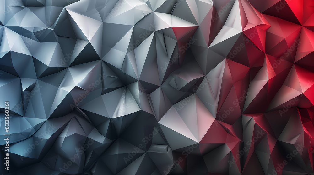 Abstract 3D Geometric Shapes in Red, Blue, and Gray Patterned Arrangement Abstract 3D Geometric Shapes in Red, Blue, and Gray Patterned Arrangement