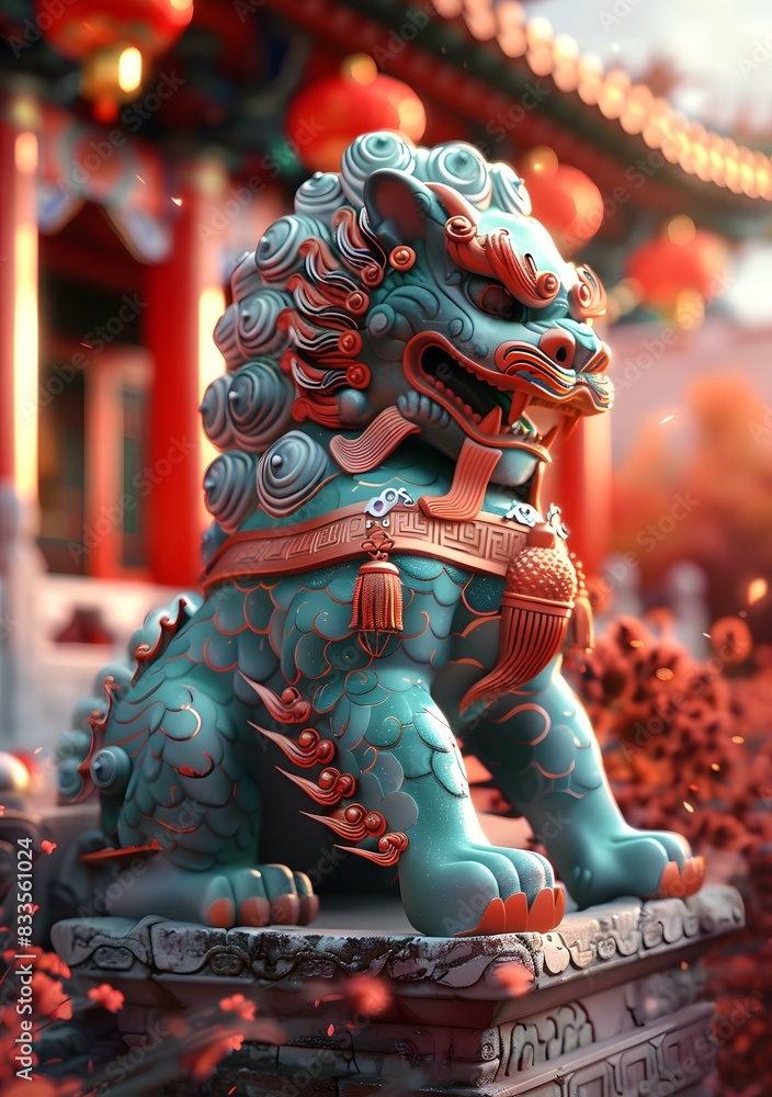 Fototapeta premium Chinese guardian lion