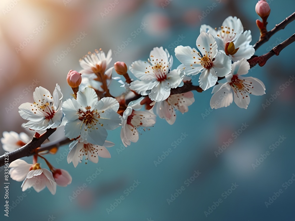 cherry blossom in Spring With Blur Background Generative Ai 