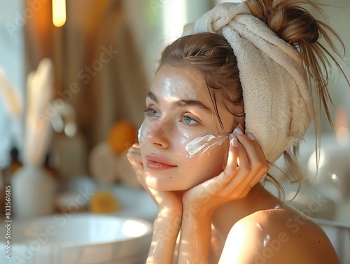 Dermatology. Facial skin care concept. Cosmetic procedures. Generated by AI 