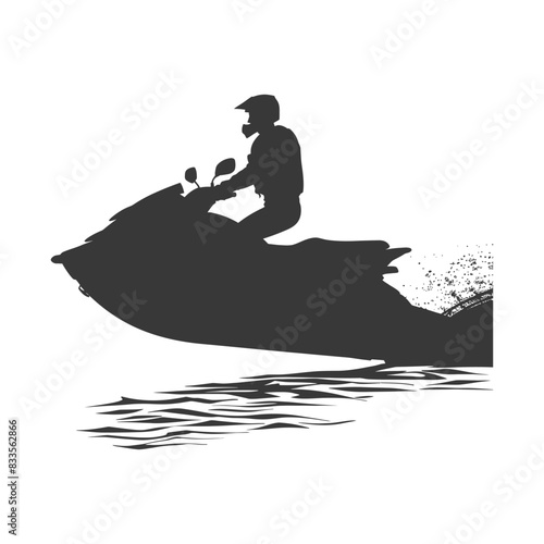 Jet Ski Silhouette: Water Sport Adventure, Graphic Splash Detail