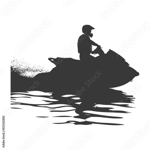Jet Ski Silhouette: Adrenaline Rush on Water.