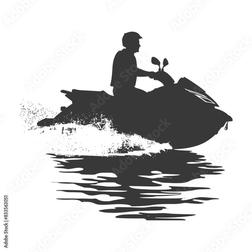 Jet Ski Silhouette: Water Sport Adventure Reflection.