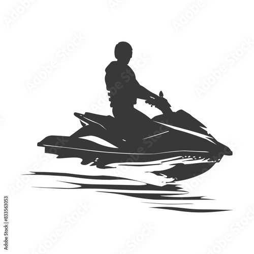 Jet Ski Silhouette: Water Sports Vector Icon