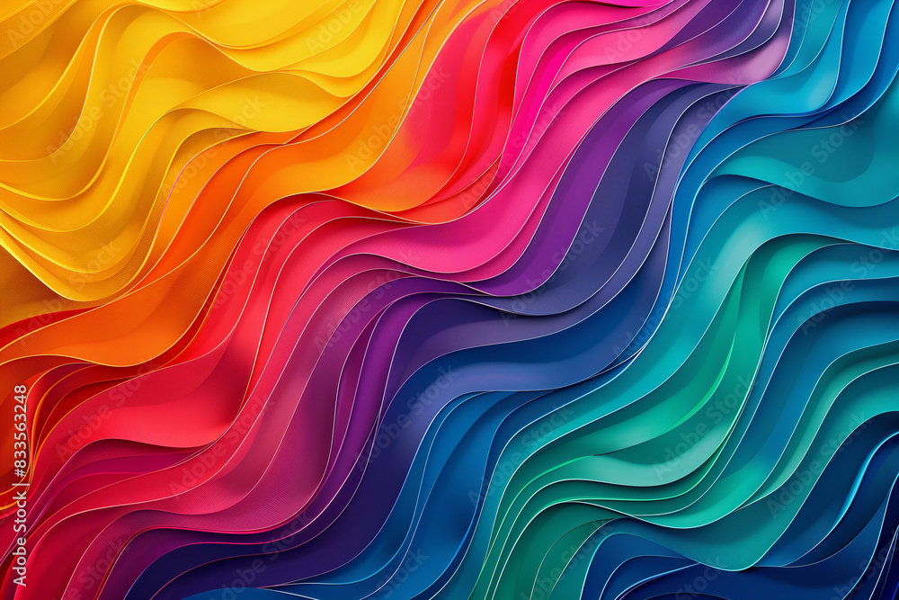 Fototapeta premium High quality illustration colourful curvy lines 3d.