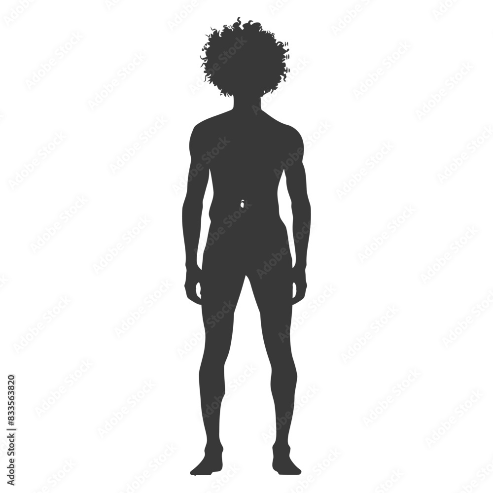 silhouette man with afro hair style full body black color only silhouette man with afro hair style full body black color only