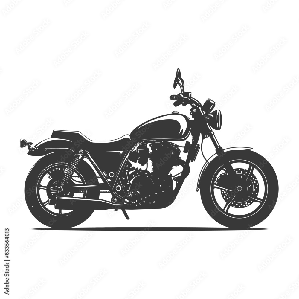 Obraz premium silhouette motorcycle full black color only