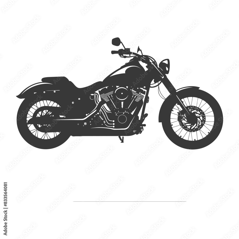 Obraz premium silhouette motorcycle full black color only