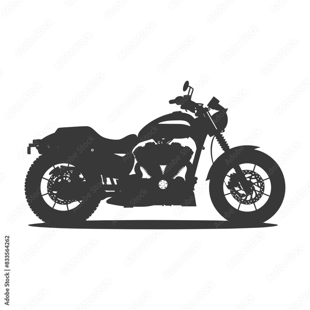 Obraz premium silhouette motorcycle full black color only