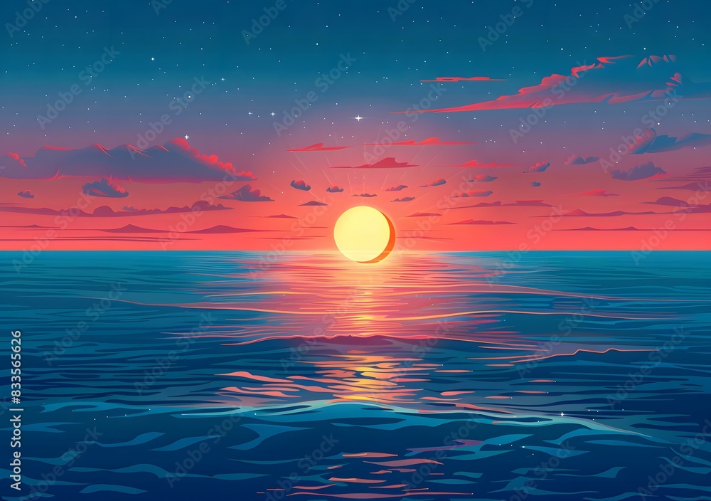 Beautiful sunset over the ocean Beautiful sunset over the ocean