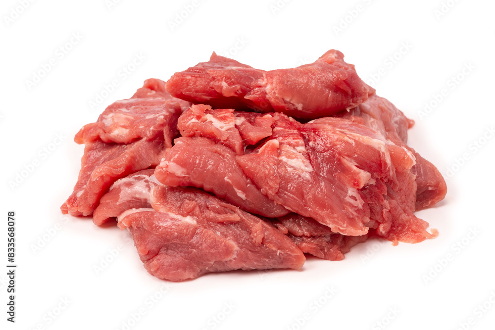 Raw pork tenderloin isolated on a white background. Fresh meat. Raw pork tenderloin isolated on a white background. Fresh meat.