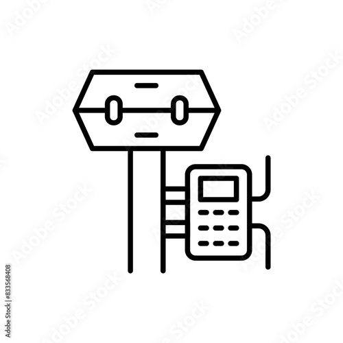 Gnss Equipment outline icons, minimalist vector illustration ,simple transparent graphic element .Isolated on white background