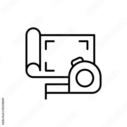 Measuring map outline icons, minimalist vector illustration ,simple transparent graphic element .Isolated on white background