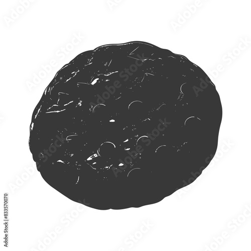 Textured Dark Grey Sphere, Abstract Volumetric Form on White