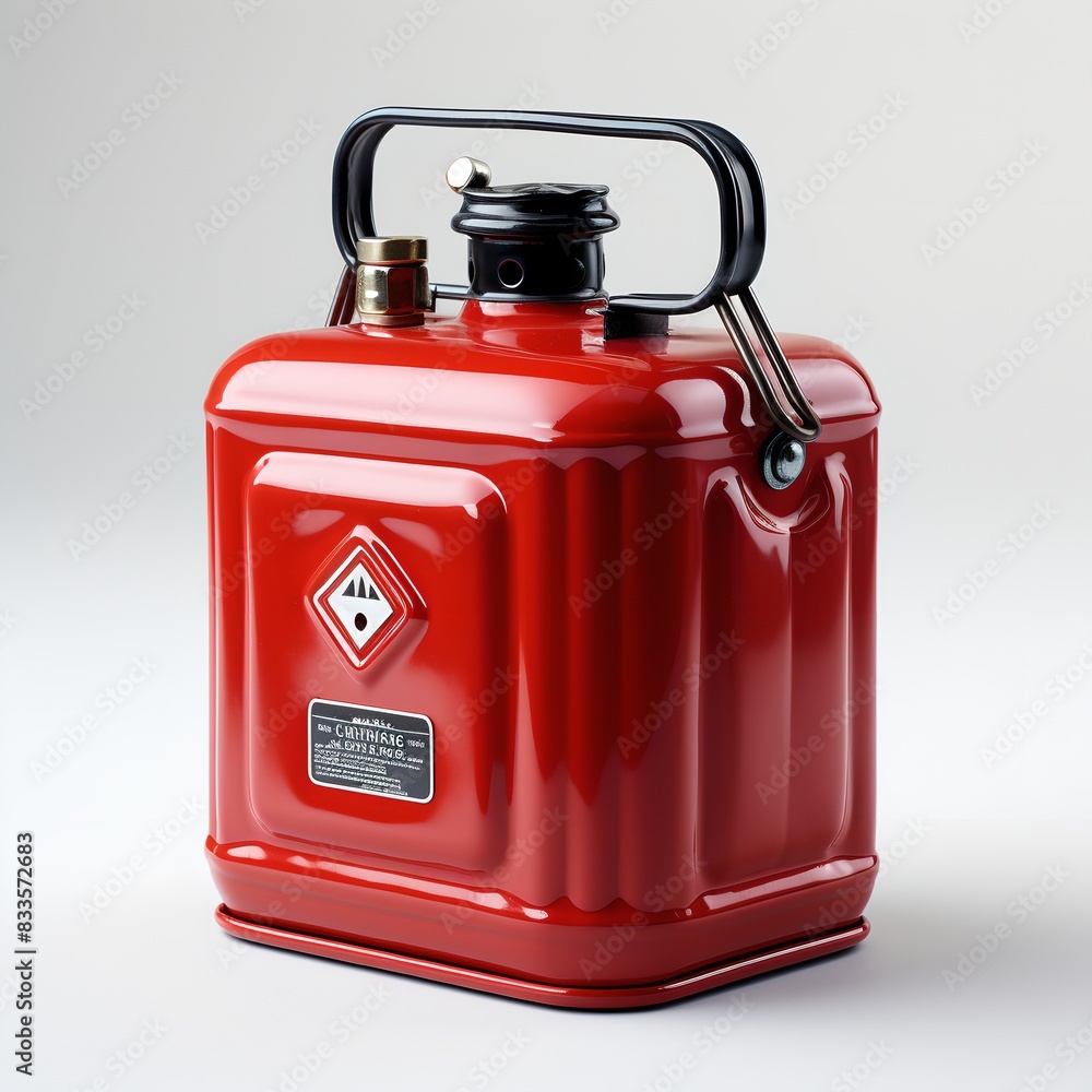 a red gas can with a black handle on a white background a red gas can with a black handle on a white background