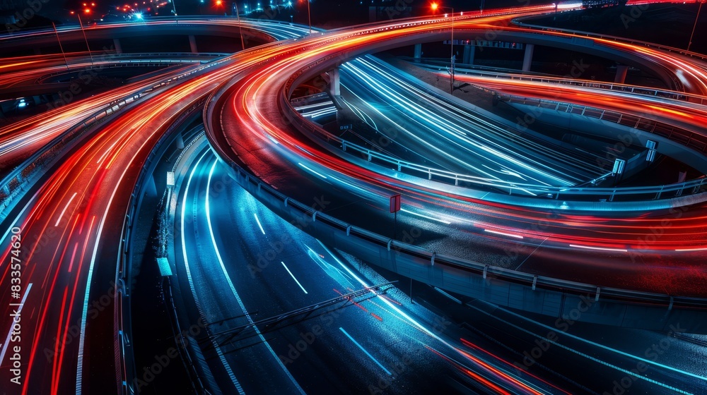 The illuminated highway intersection The illuminated highway intersection