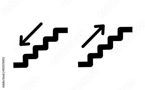vector sign of stairs up and stairs down with a simple design