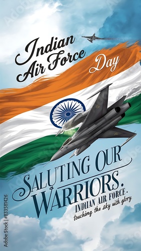 Indian Air Force Day (Illustration-typography)