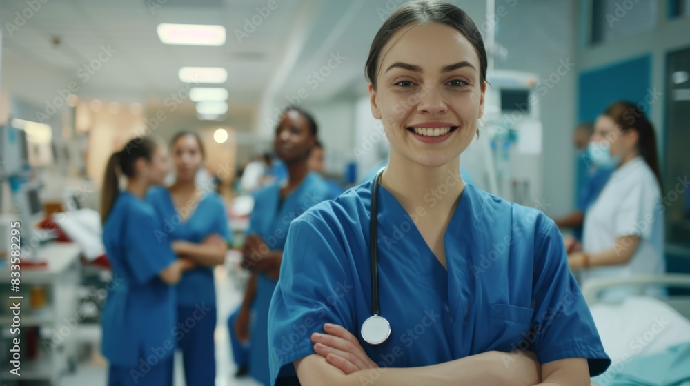 The nurse with a stethoscope The nurse with a stethoscope