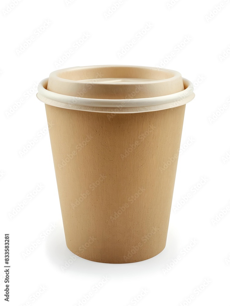 Blank take away kraft coffee cup isolated on white background Blank take away kraft coffee cup isolated on white background