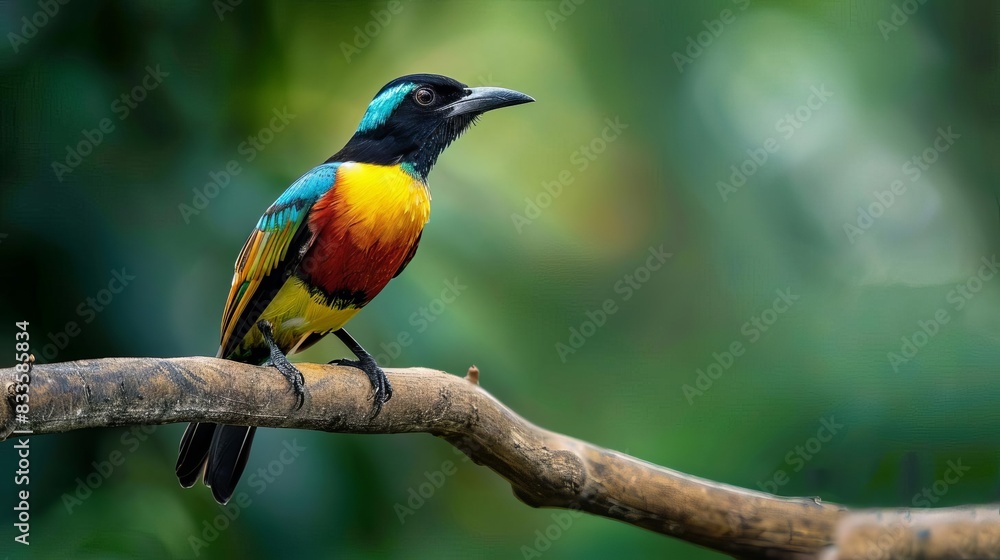 Magnificent bird perched on a branch Magnificent bird perched on a branch