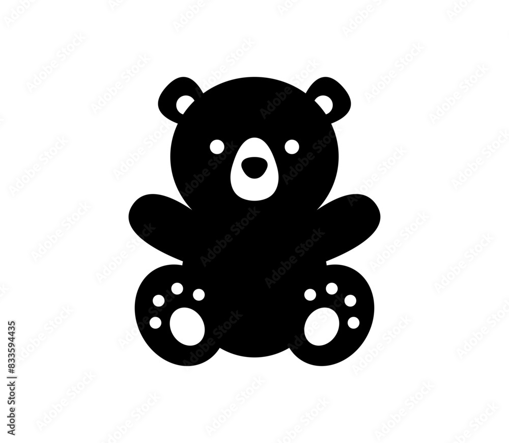 Teddy bear icon. Simple vector plushie bear toy illustration. Teddy bear icon. Simple vector plushie bear toy illustration.