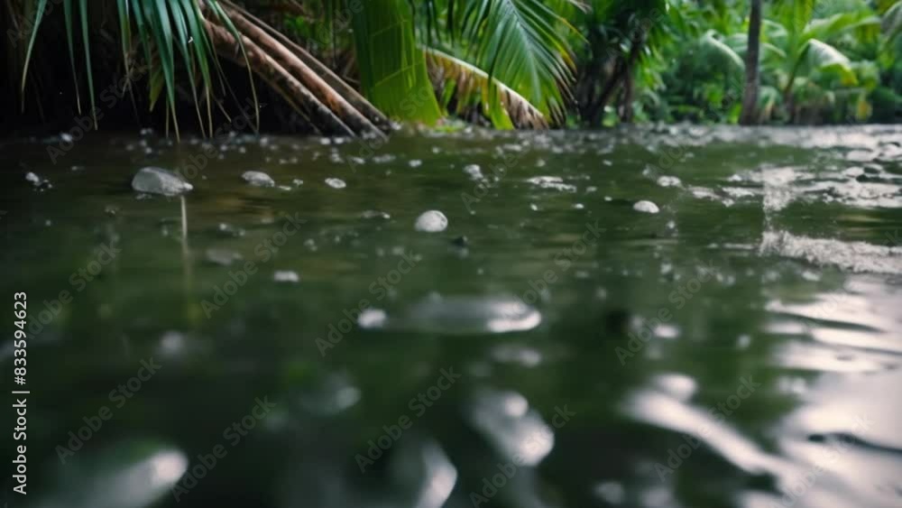 The calm flow of river water plus lush forests creates a beautiful atmosphere in the footage The calm flow of river water plus lush forests creates a beautiful atmosphere in the footage