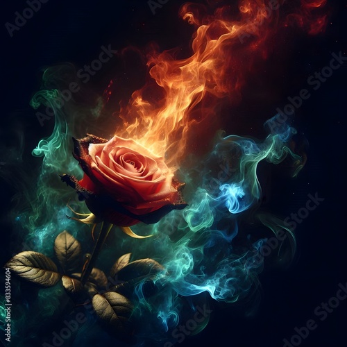 rose on fire
