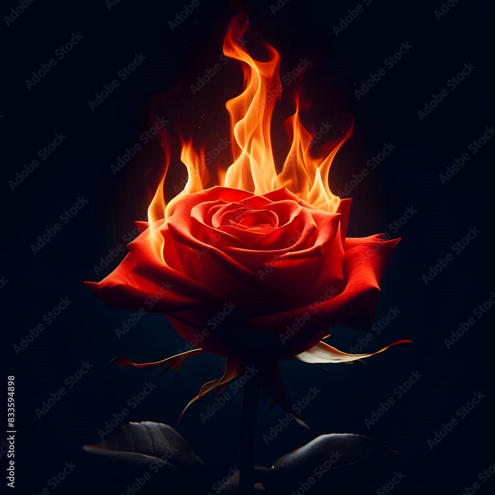rose on fire rose on fire