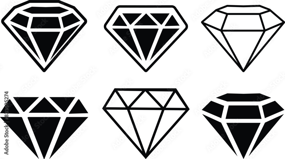 Diamond gemstone icon set vector for web and mobile app. diamond gems sign and symbol black style silhouette. Royal diamond, computer, mobile app, Abstract diamond, isolated on transparent background, Diamond gemstone icon set vector for web and mobile app. diamond gems sign and symbol black style silhouette. Royal diamond, computer, mobile app, Abstract diamond, isolated on transparent background,