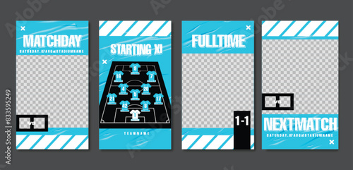 Sport Social Media Post Template , Football Match Day , Starting 11 , Starting Eleven , Player name and Number