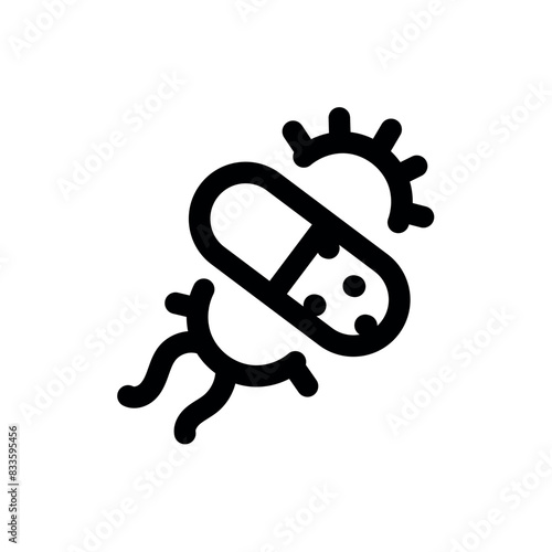 Antibacterials line black icon. Vector isolated button. photo
