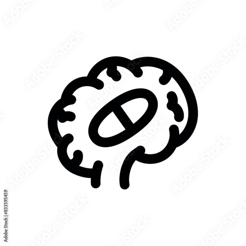 Anticonvulsants line black icon. Vector isolated button.