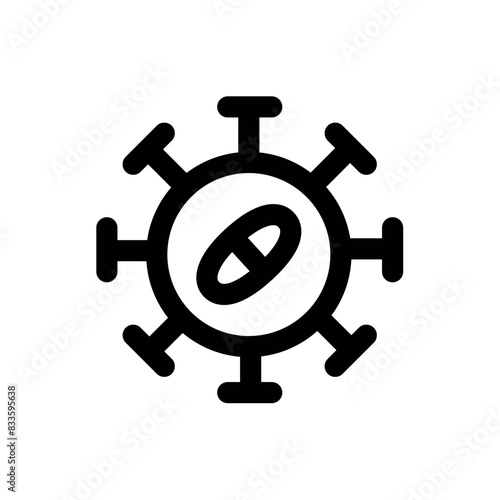 Antivirals line black icon. Vector isolated button.