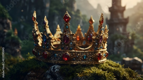 A fantasy realm where a cursed crown holds the fate of the kingdom in its jewels ai_generated