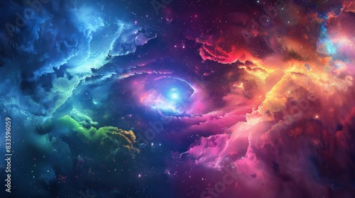 Wallpaper Mural Futuristic shimmering particles 3d abstract background Colorful Burst of Light Torontodigital.ca