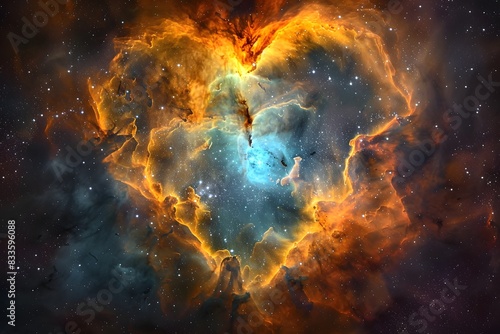 a heart shaped nebula in the sky