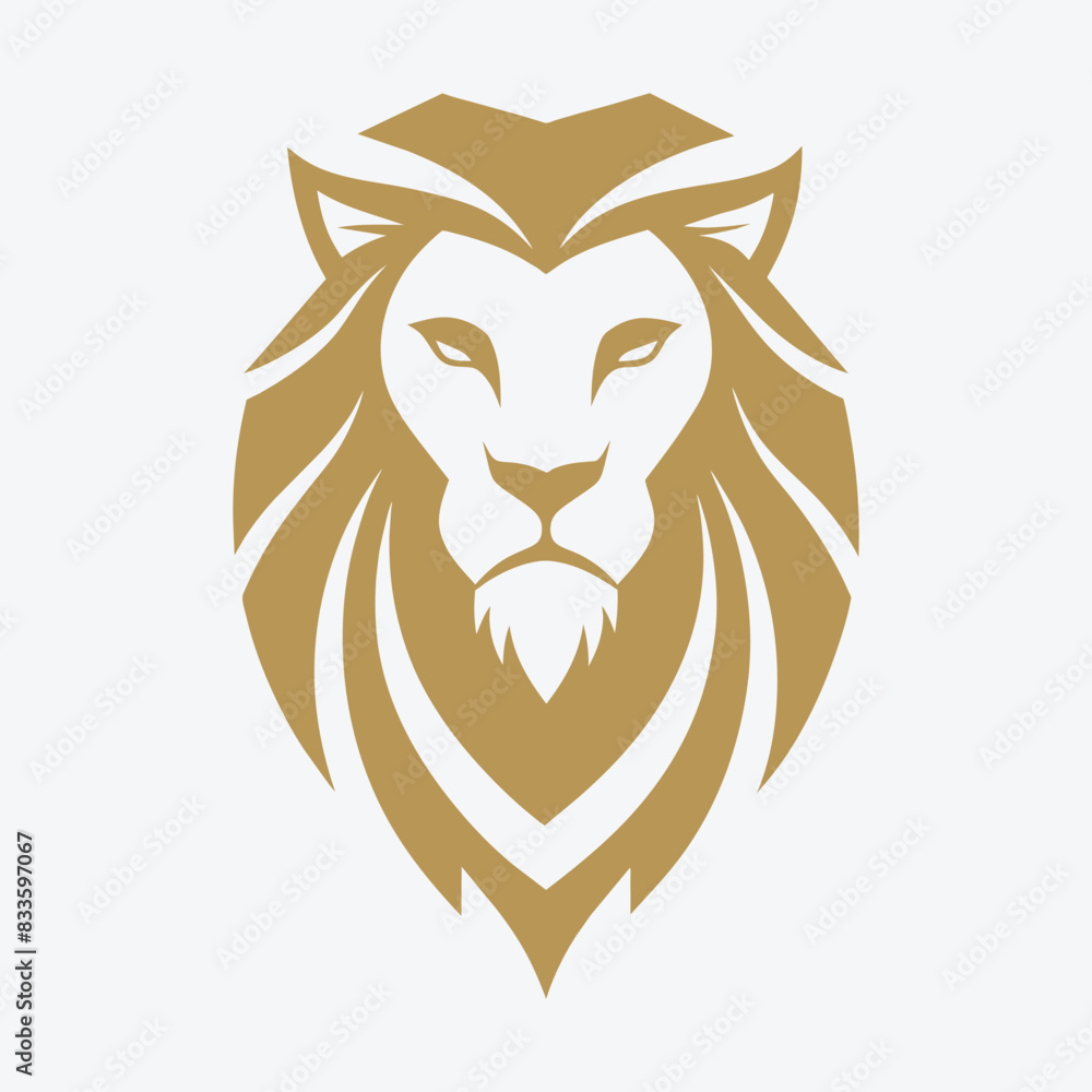 Obraz premium Lion head logo icon vector art Illustration